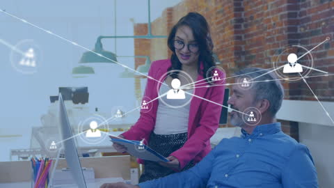 Business Team Connecting Through Digital Network in Modern Office