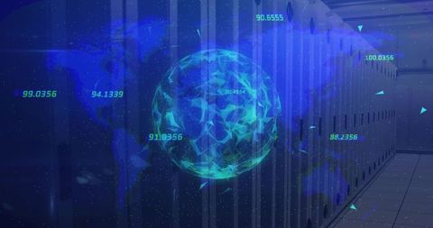 Futuristic Holographic Globe Integrating with Data Center Environment