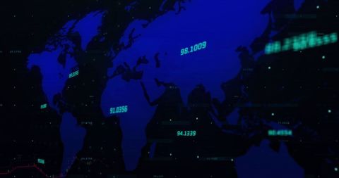 Global Financial Data Over World Map on Digital Display - Download Free Stock Images Pikwizard.com