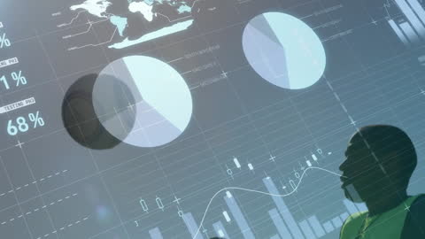 Business Professional Analyzing Dynamic Digital Financial Reports