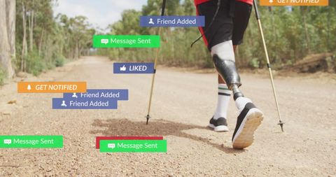 Inclusive Fitness Journey with Social Media Overlay Concept
