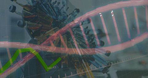 Global Pandemic Concept with DNA and Data Visualization
