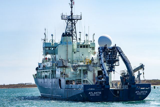 R/V Atlantis Setting Sail for Scientific Expedition, NAAMES Study - Download Free Stock Photos Pikwizard.com