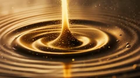 Golden Stream Creating Ripples in Pool