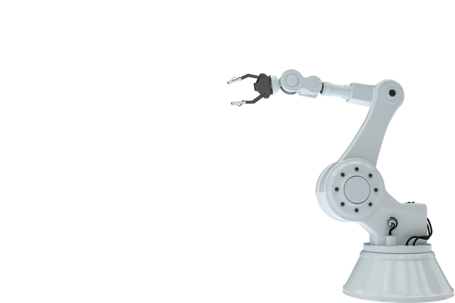 Transparent Robotic Arm with Claw on White Background - Download Free Stock Videos Pikwizard.com