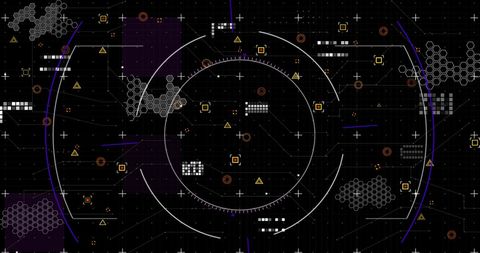 Abstract Digital Interface with Data Visualizations on Black Background - Download Free Stock Images Pikwizard.com