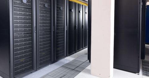 Modern Data Center Interior with Rows of Server Racks - Download Free Stock Images Pikwizard.com