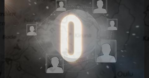 Glowing Number Zero with Global Network Interface Concept - Download Free Stock Images Pikwizard.com