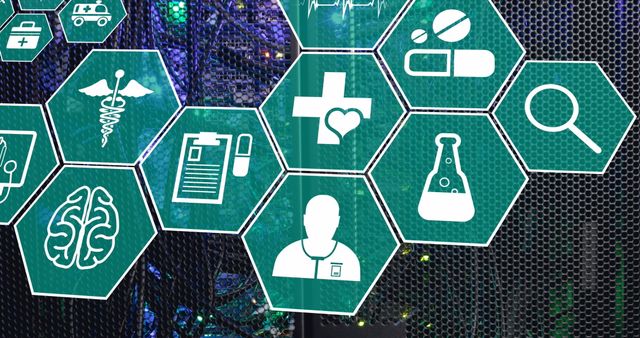 Medical Icons Overlaying Digital Technology Background - Download Free Stock Images Pikwizard.com