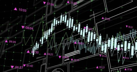 Abstract digital data flow chart with technology background