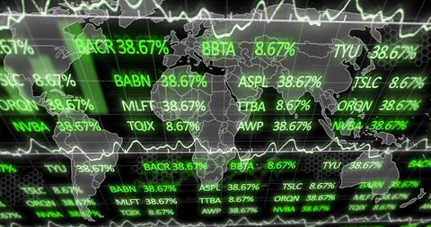 Global Financial Stock Market Data Overlay on World Map - Download Free Stock Images Pikwizard.com