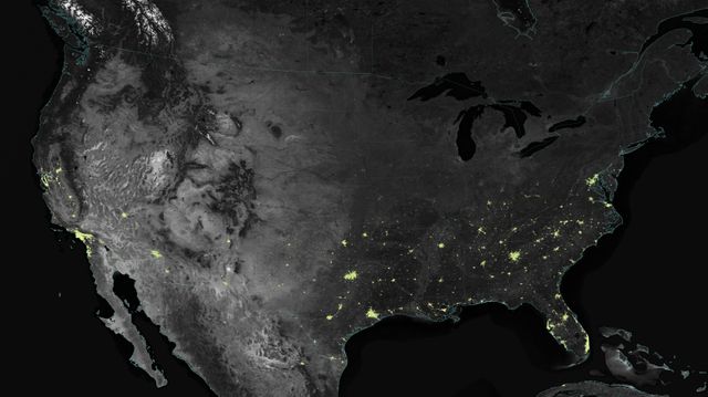 Satellite Sees Holiday Lights Brighten Cities - United States - Download Free Stock Photos Pikwizard.com