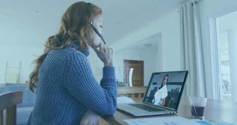 Remote Work Video Call Technology in a Home Office