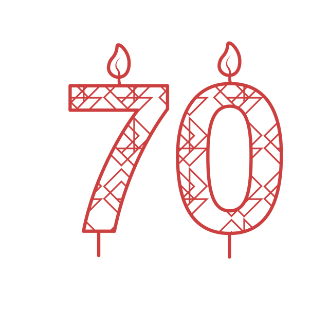 Red Patterned 70th Birthday Candle Illustration Transparent Background - Download Free Stock Videos Pikwizard.com