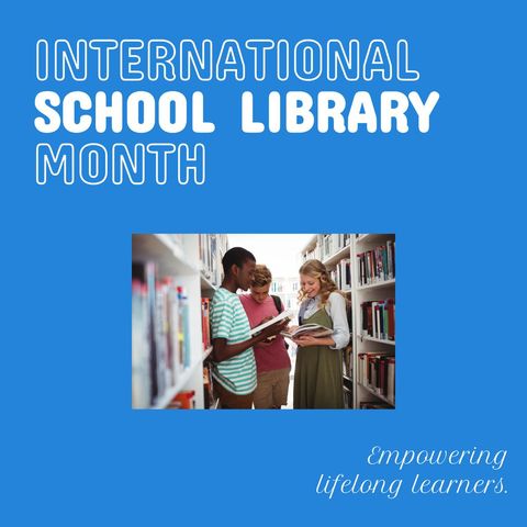 International School Library Month With Students Exploring Books - Download Free Stock Templates Pikwizard.com