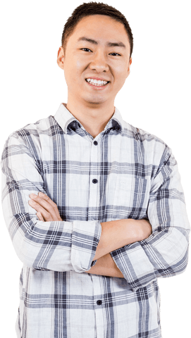 Confident Man Smiling Crossing Arms Isolated Transparent Background - Download Free Stock Videos Pikwizard.com