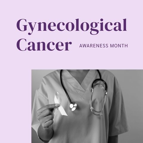 Gynecological Cancer Awareness with Female Doctor Holding Ribbon - Download Free Stock Templates Pikwizard.com