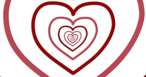 Concentric Red Hearts Tunnel on White Focus on Love - Download Free Stock Images Pikwizard.com