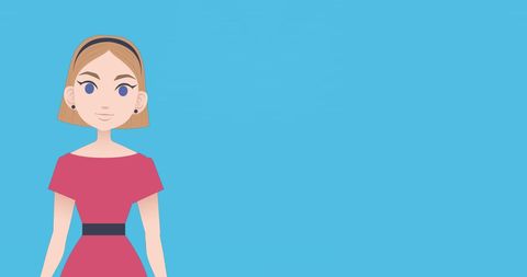 Woman Mentoring with Graduation Icons on Blue Background