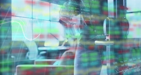 Financial Data Overlay Suffused with Office Disinfection Efforts