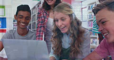 Diverse Students Engaging in Innovative E-Learning with Laptop