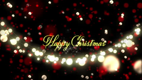 Festive Christmas Greetings with Glowing Lights Background