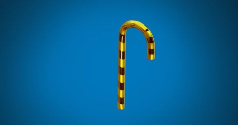 Gold Candy Cane on Blue Minimalist Background - Download Free Stock Images Pikwizard.com
