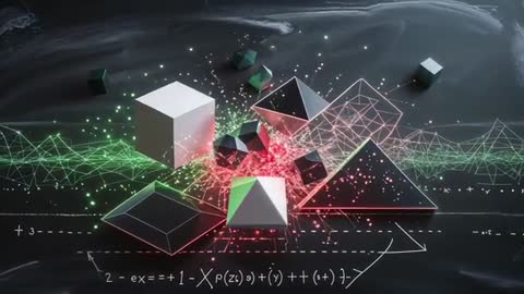 Abstract Geometric Digital Art with Futuristic Shapes and Energy