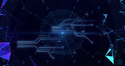 Futuristic Digital Connections and Data Flow Visualization