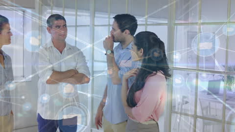 Innovative Business Team in Futuristic Digital Network Concept