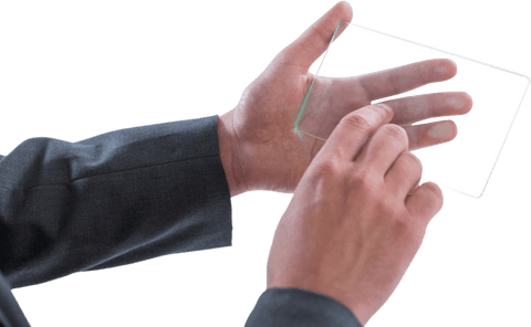 Businessman Interacting with Transparent Futuristic Digital Tablet - Download Free Stock Videos Pikwizard.com