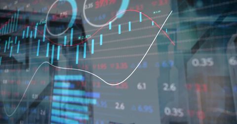 Abstract Financial Charts with City Skyline Overlay - Download Free Stock Images Pikwizard.com