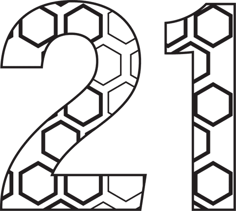 hexagonal patterned number 21 on transparent background - Download Free Stock Videos Pikwizard.com