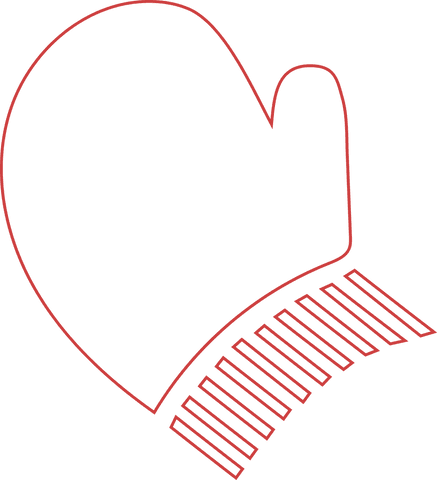 Red glove pattern on transparent background for creative design