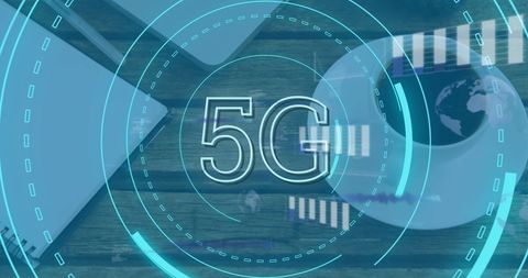 5G Data Processing with Laptop and Coffee on Wooden Table - Download Free Stock Images Pikwizard.com