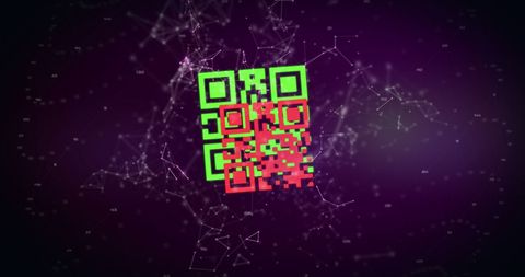 digital qr code in futuristic data network - Download Free Stock Images Pikwizard.com
