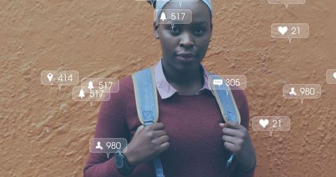 African American Woman Embracing Social Media