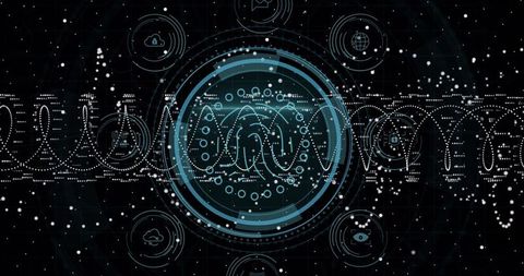 Futuristic HUD Interface in Digital Network Setting