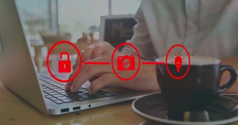 Hands Typing Detailed Cyber Security Awareness in an Office Setting