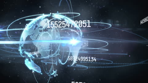 Digital Network Planet with Data Transmission