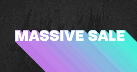Retro Massive Sale Text with Rainbow Shadow Design - Download Free Stock Images Pikwizard.com