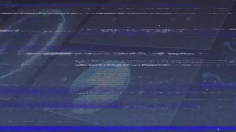 Futuristic Digital Interface Glitch with Circular Elements