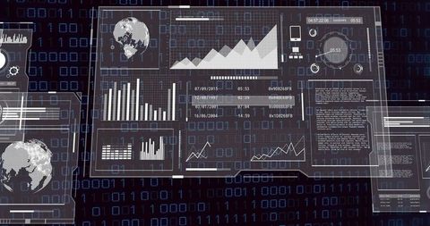 Futuristic Interface with Data Analytics and Digital Visualization