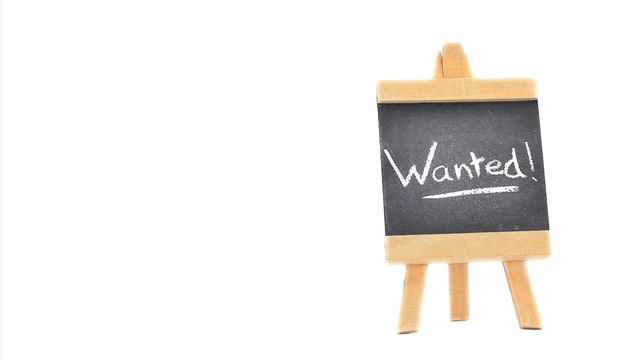 Blackboard easel stands with 'Wanted' written in bold letters, offering a versatile canvas for announcements. Ideal for digital promotions, job listings, advertising materials, classroom activities, or blog articles highlighting calls-to-action. The minimalist black-and-white theme ensures focus on the message, suitable for both formal and playful communication.