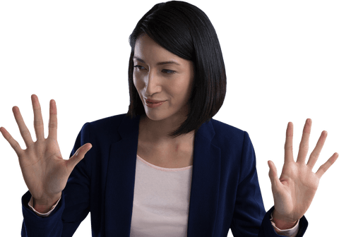 Transparent Technology Interaction by Businesswoman with Invisible Screen - Download Free Stock Videos Pikwizard.com