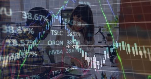 Diverse Team Analyzing Financial Data with Overlapped Digital Graphs - Download Free Stock Images Pikwizard.com
