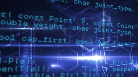 Futuristic Data Processing with Digital Code Visualization