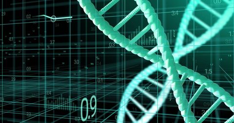 Digital DNA Strands with Data Overlay Illustration - Download Free Stock Images Pikwizard.com