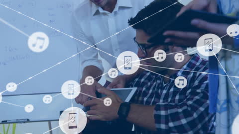 Connected Business Team Discussing Digital Networking