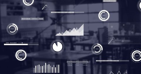 Digital Data Processing Overlay in Modern Office - Download Free Stock Images Pikwizard.com
